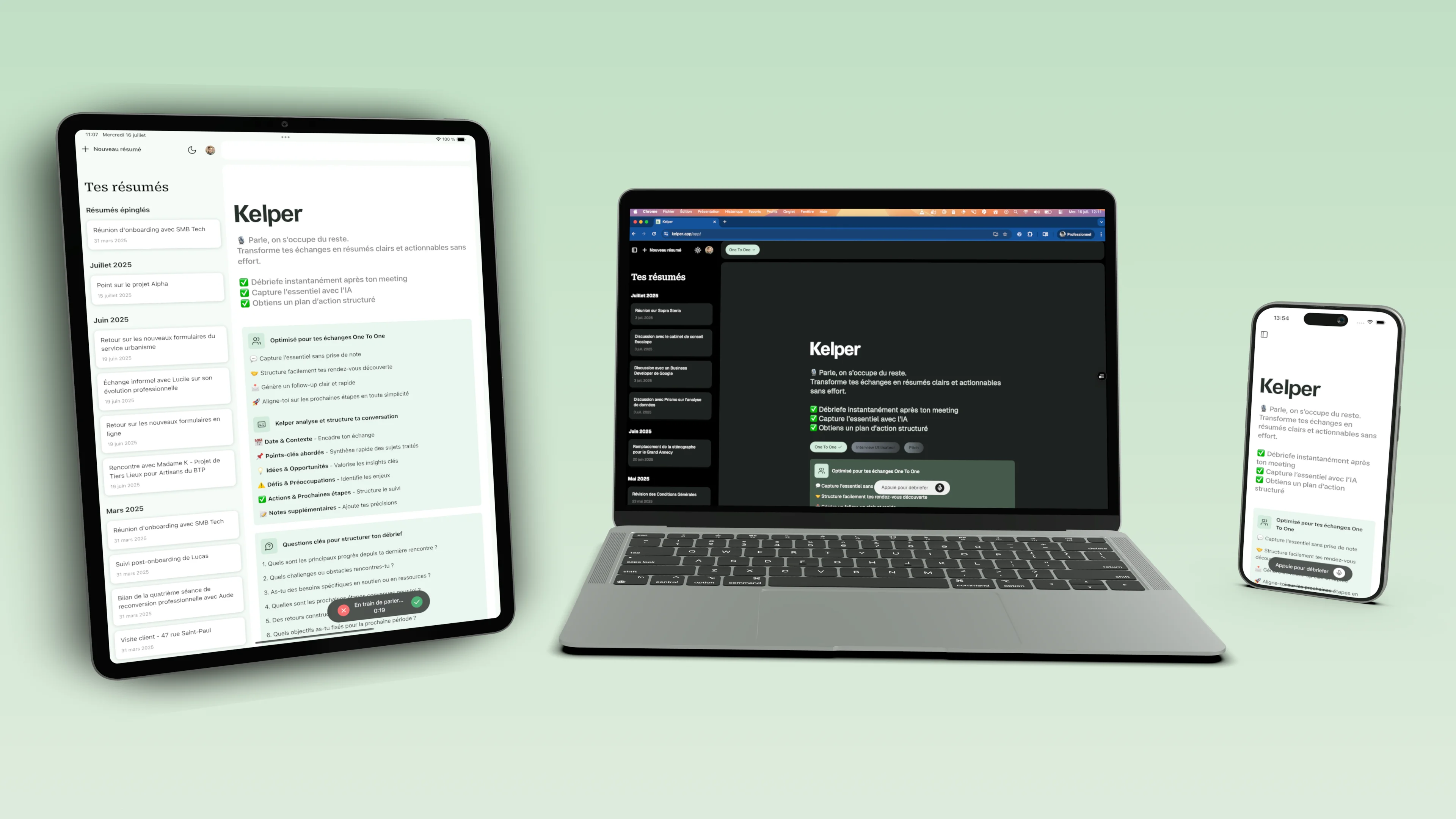 Kelper est disponible sur mobile, tablette et sur le web